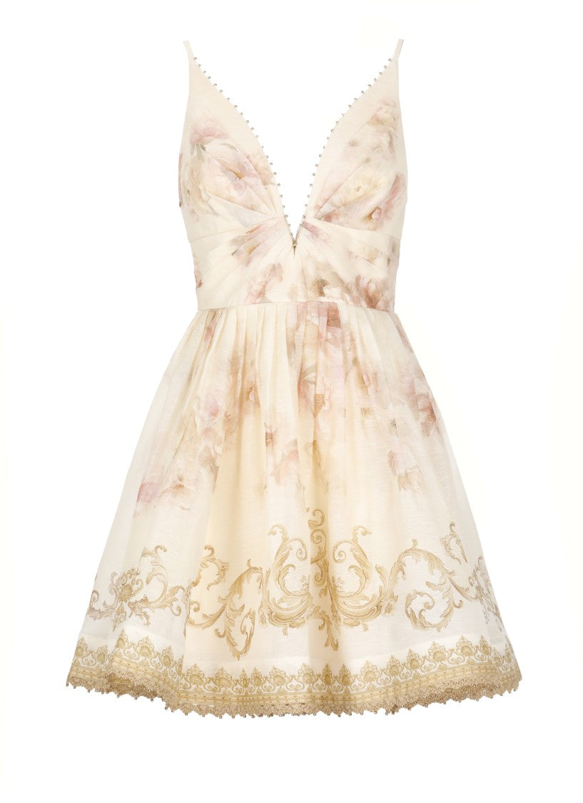 Zimmermann Pink Linen And Silk Dress