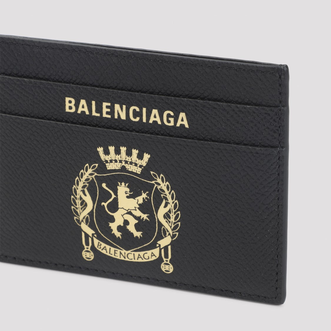 Balenciaga Compact Black Grained Leather Wallet