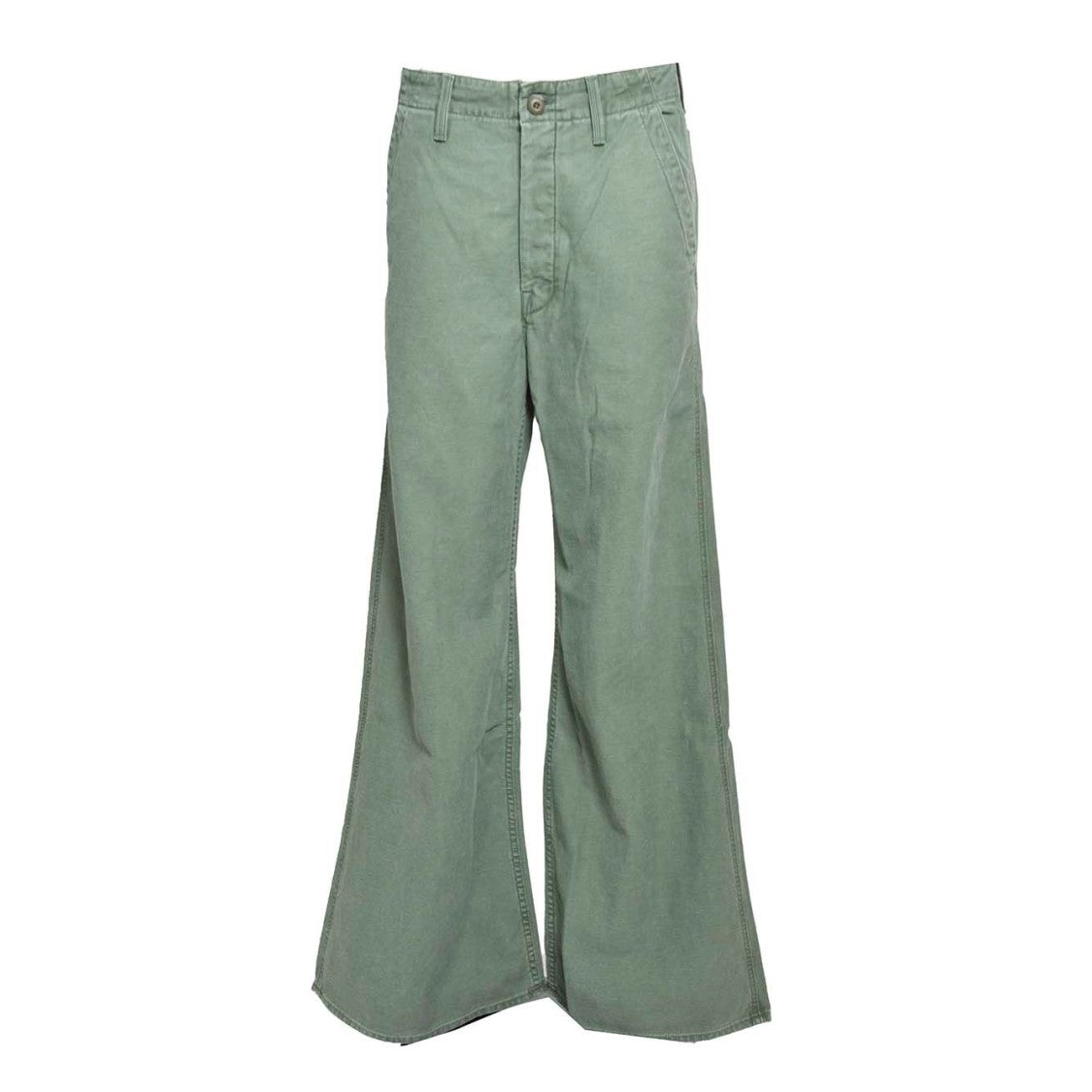 Mother The Major Sneak Fray Jeans In Sage Green Cotton