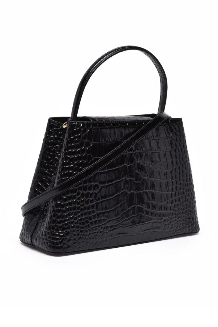 Tory Burch Britten Embossed Tote Bag - Black