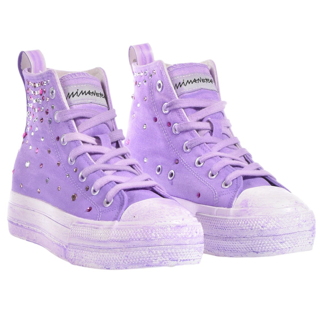 Mimanera Lilac Darling Handcrafted Swarovski Platform Sneakers