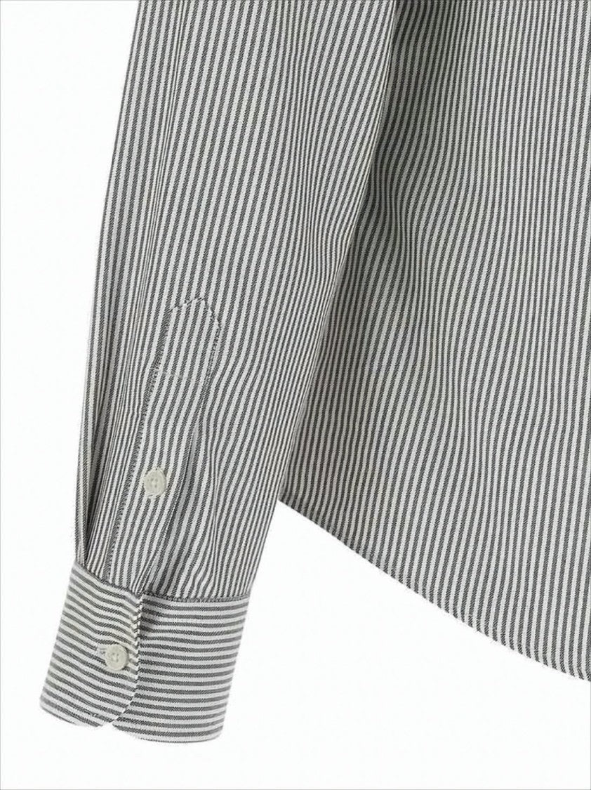 Ami Paris Long-Sleeve Striped Button-Up Shirt