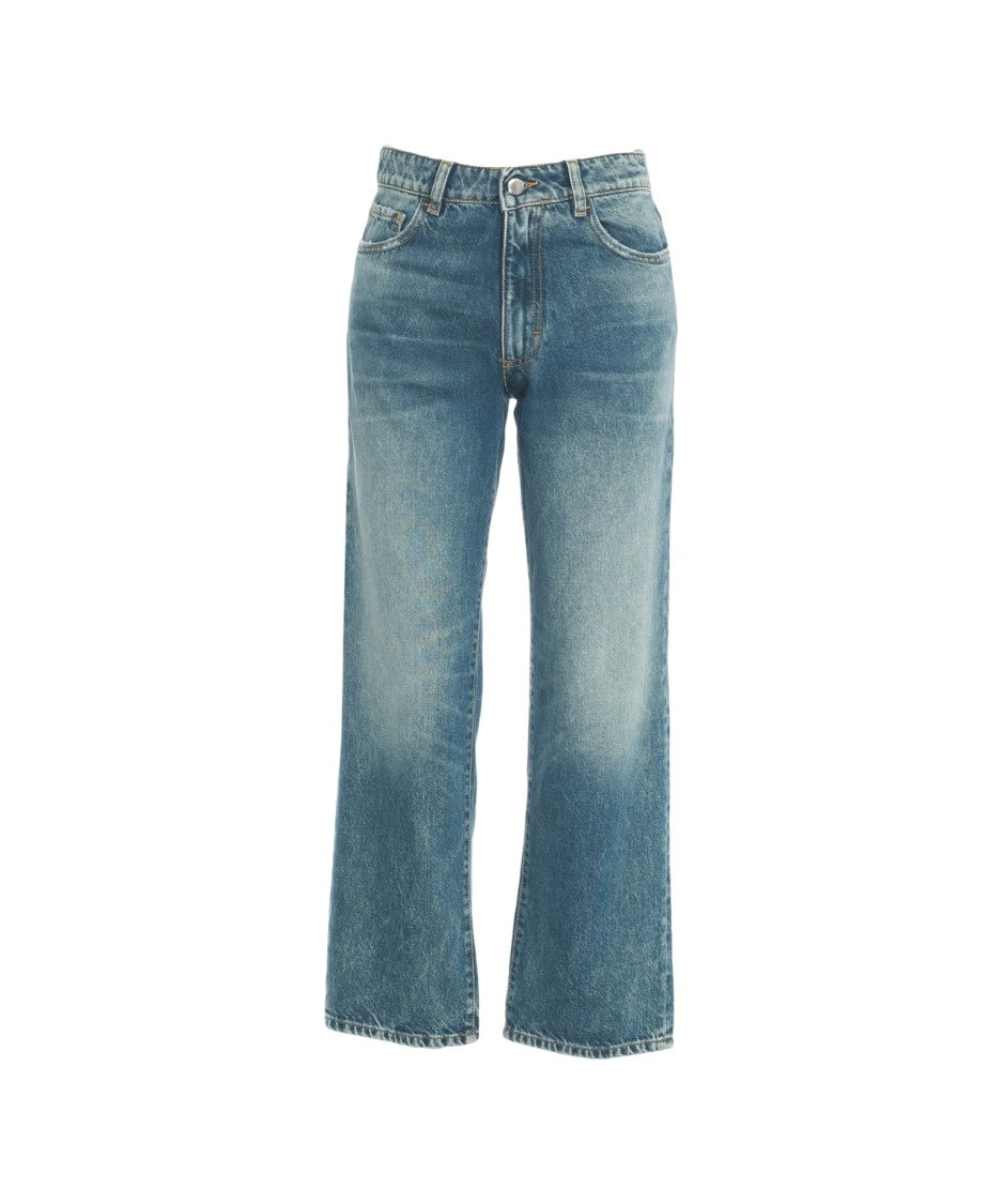 Icon Denim Straight-Cut Denim Jeans With Vintage-Inspired Fading