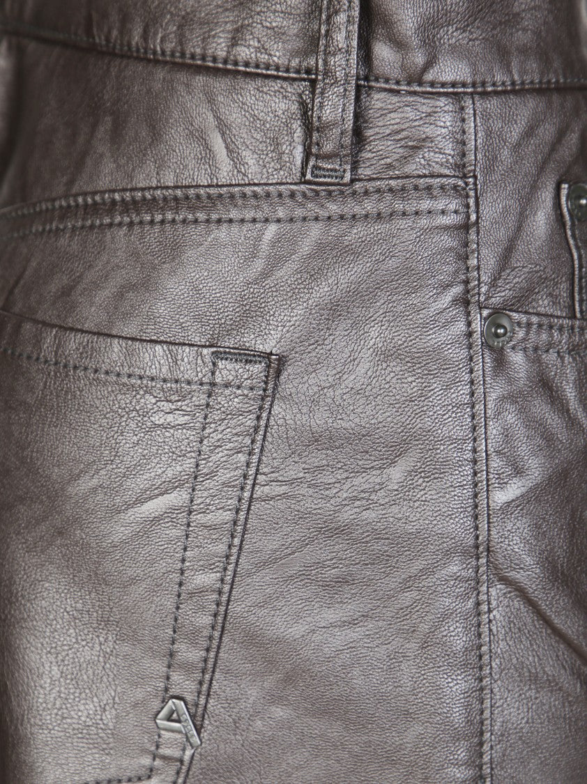 Cycle Straight-Leg Eco-Leather Trousers With Minimalist Design