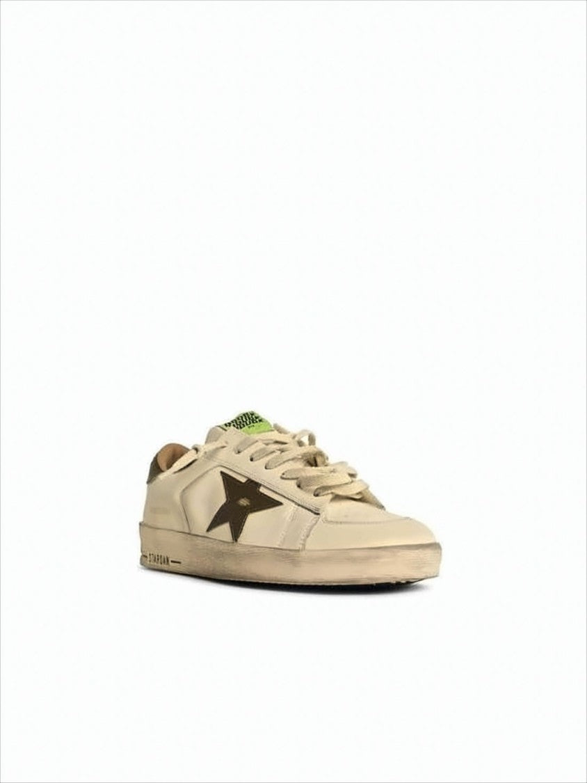 Golden Goose Beige Leather Low-Top Sneakers