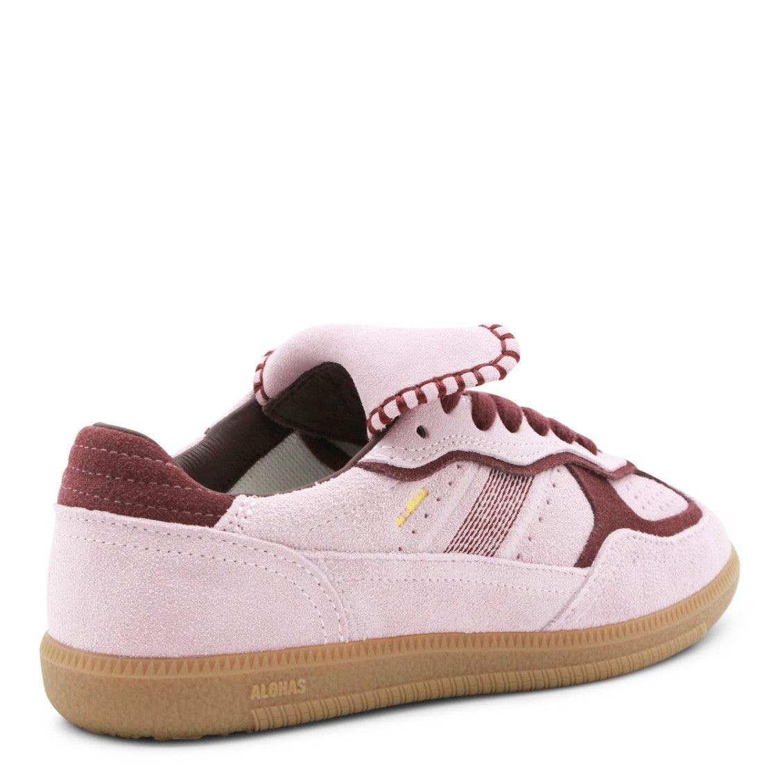 Alohas Suede Low-Top Sneakers With Burgundy Accents