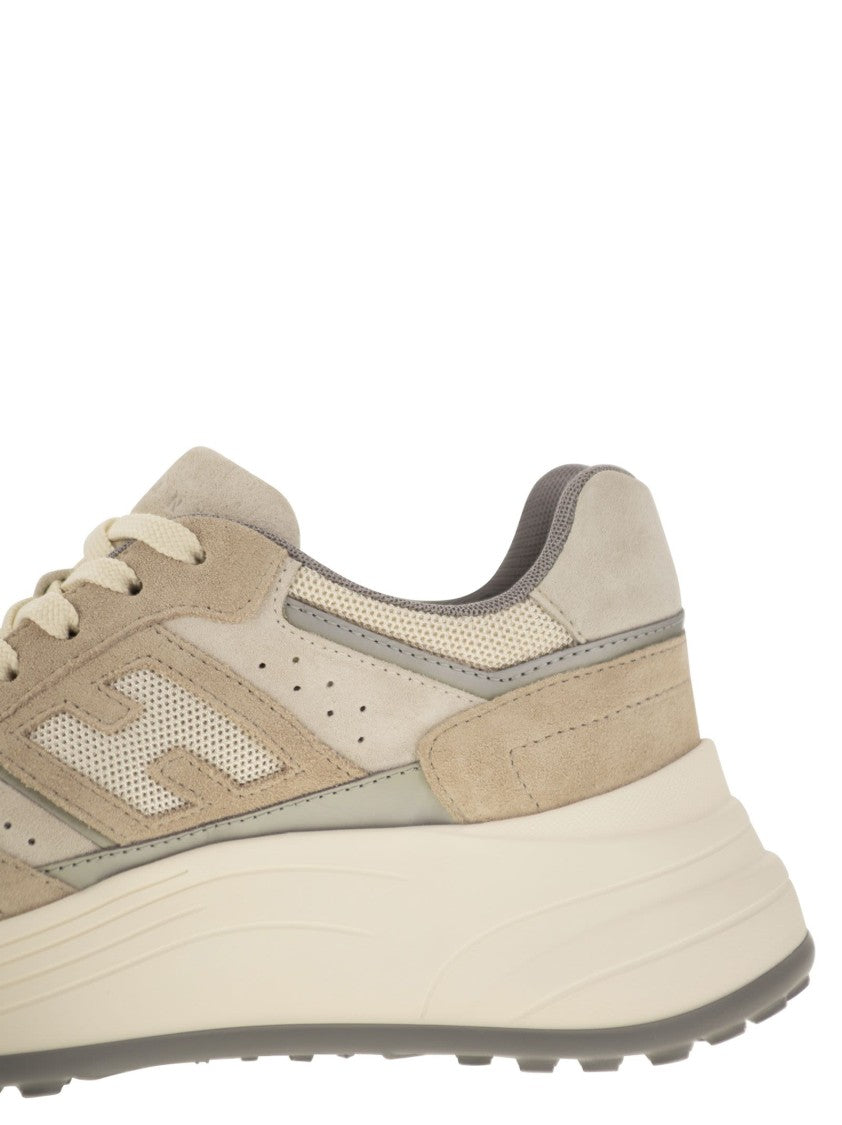 Hogan H669 - Hi-Fi Fabric And Suede Trainers