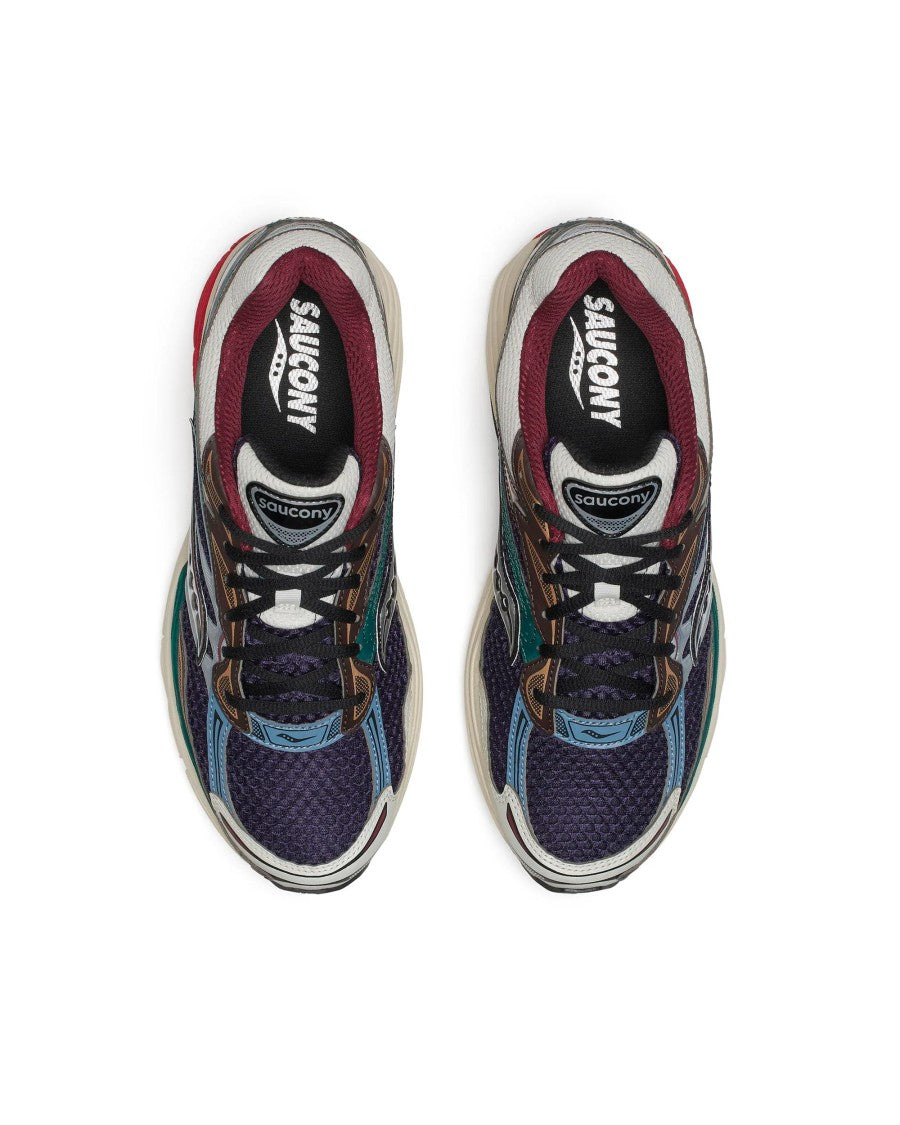 Saucony Naval Progrid Omni 9 Mesh Suede Technical Sneakers