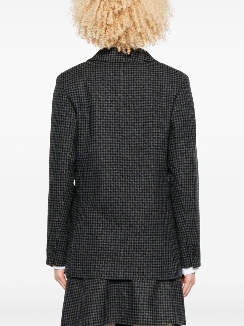 A.P.C. Double-Breasted Anthracite Grey Wool Blazer