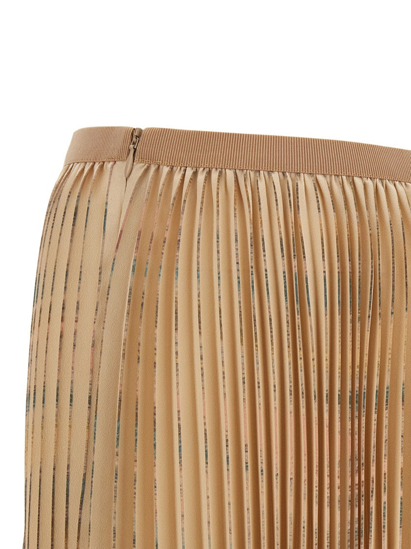 Fabiana Filippi Flared Midi Skirt With Pleated Fabric And Elastic Waistband