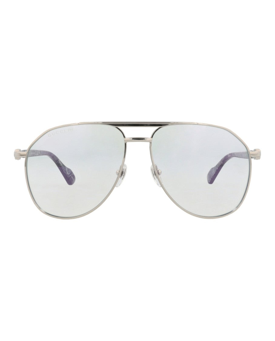 Gucci Aviator-Frame Metal Sunglasses