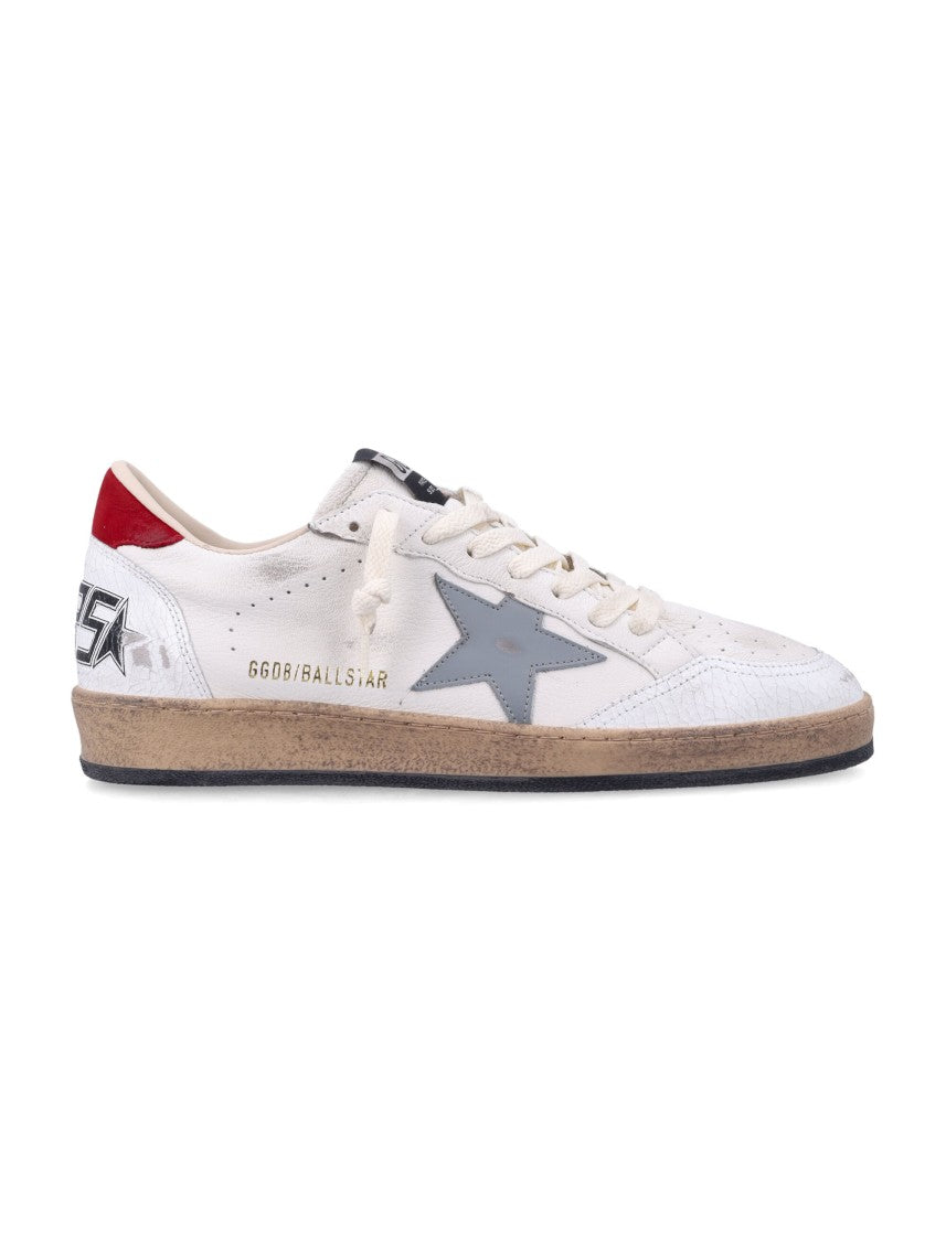 Golden Goose Low-Top Sneakers With Grey Star Detail And Vintage Finish