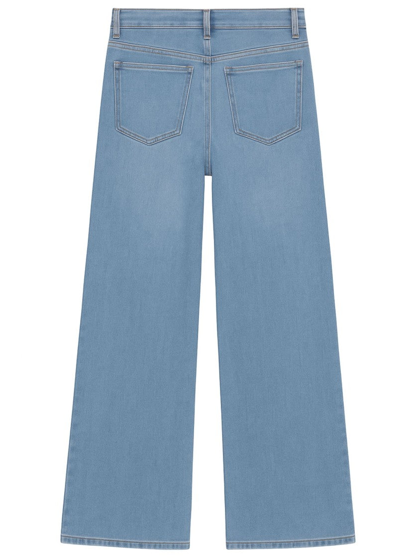 Frame High-Waisted Wide-Leg Frame Jeans In Clear Blue