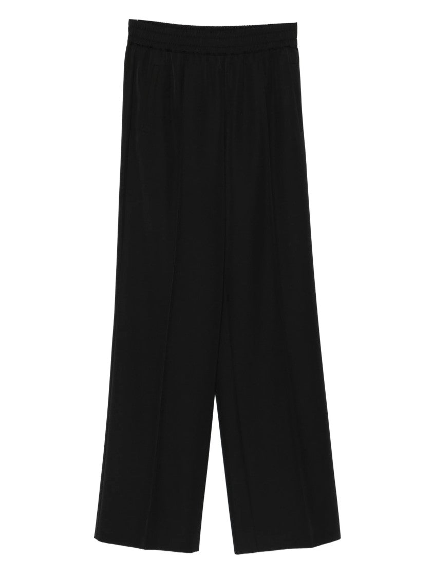 Dolce & Gabbana Wide-Leg High Elastic Waist Wool Pants