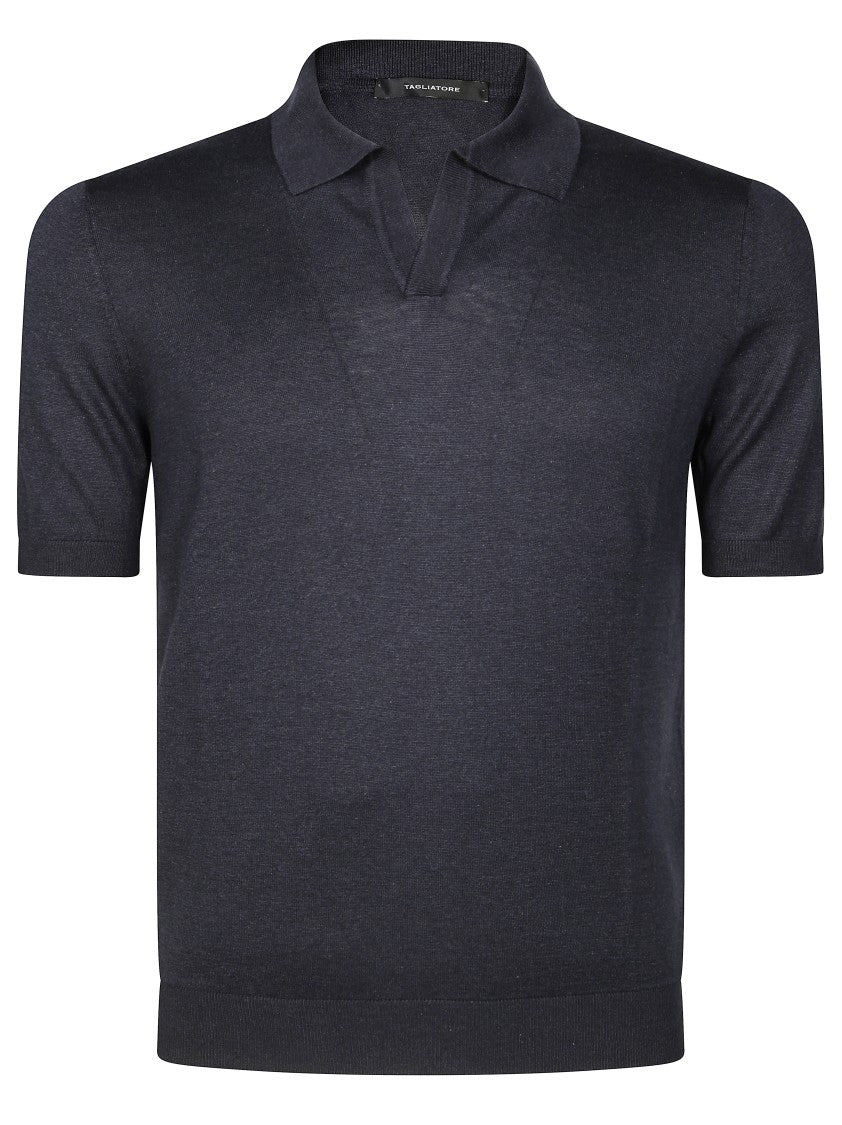 Tagliatore Tailored Black Polo Shirt With Classic Collar