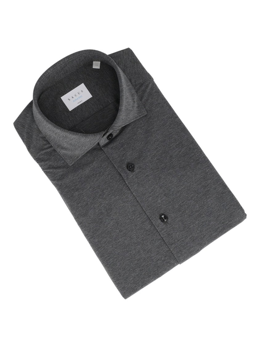 Xacus Dark Grey Tailored Button-Up Shirt