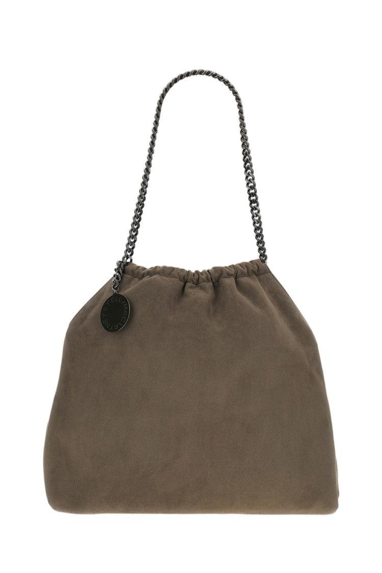 Stella Mccartney Grey Falabella Medium Drawstring Vegan Suede Shoulder Bag