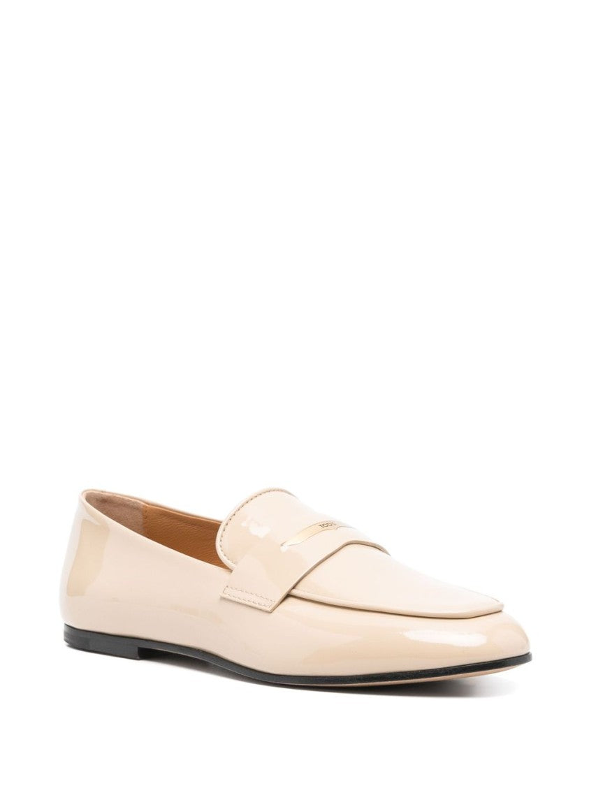 Tod's Almond Beige Penny Slot Branded Flats