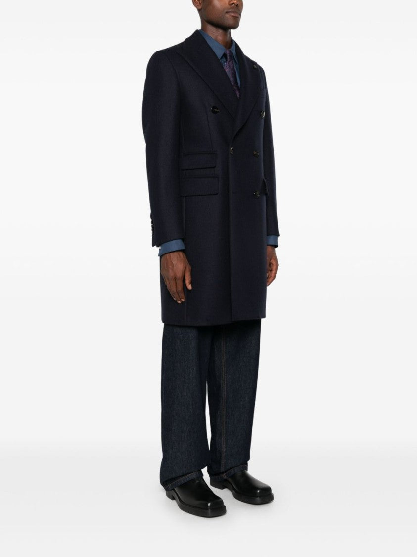 Gabriele Pasini Midnight Blue Virgin Wool Double-Breasted Coat