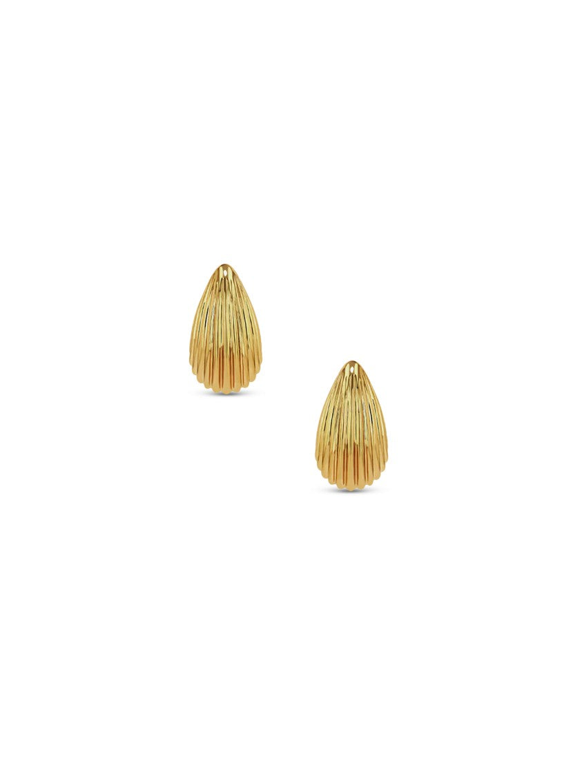Anine Bing Ribbed Drop Earrings In 14K Gold Plated Brass