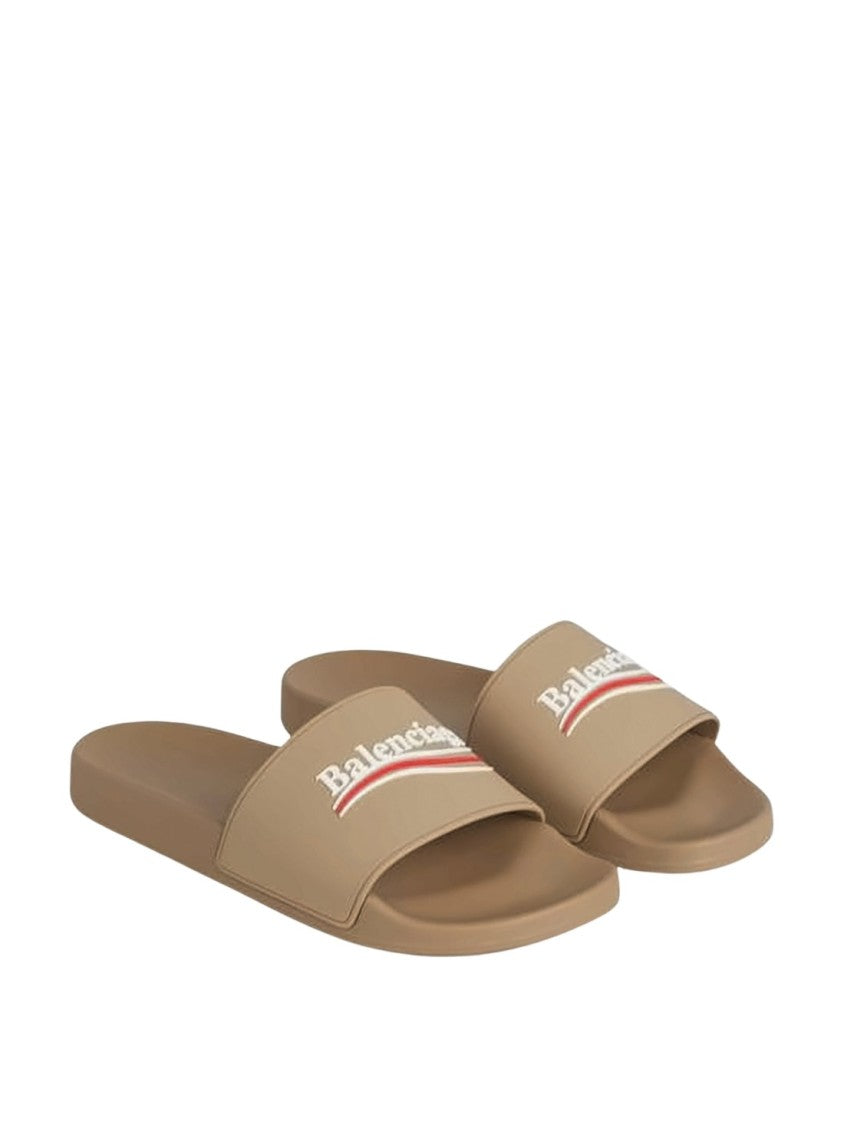 Balenciaga Rubber Mule Sandals With Bold Graphic Detail