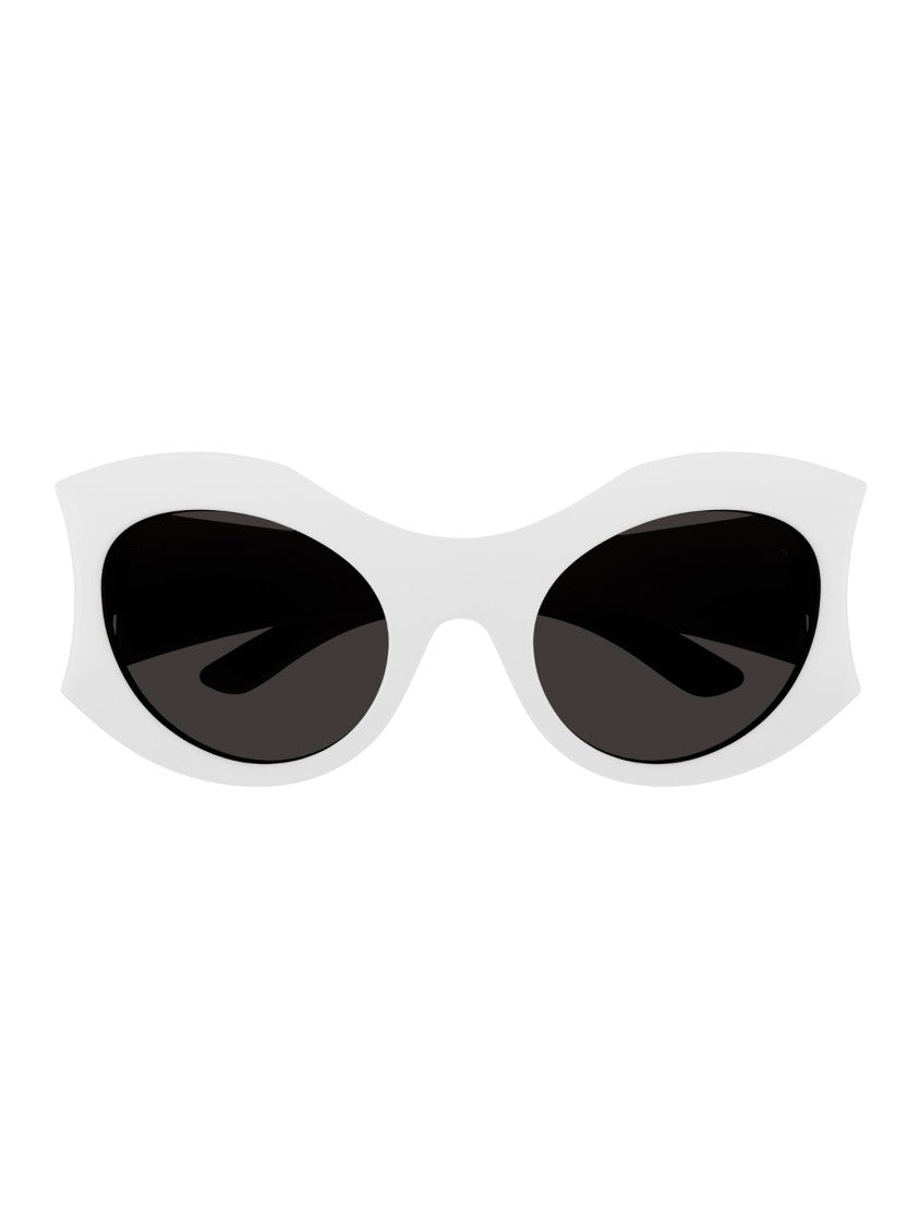 Balenciaga White Bb0256s Cat-Eye Glossy Sunglasses