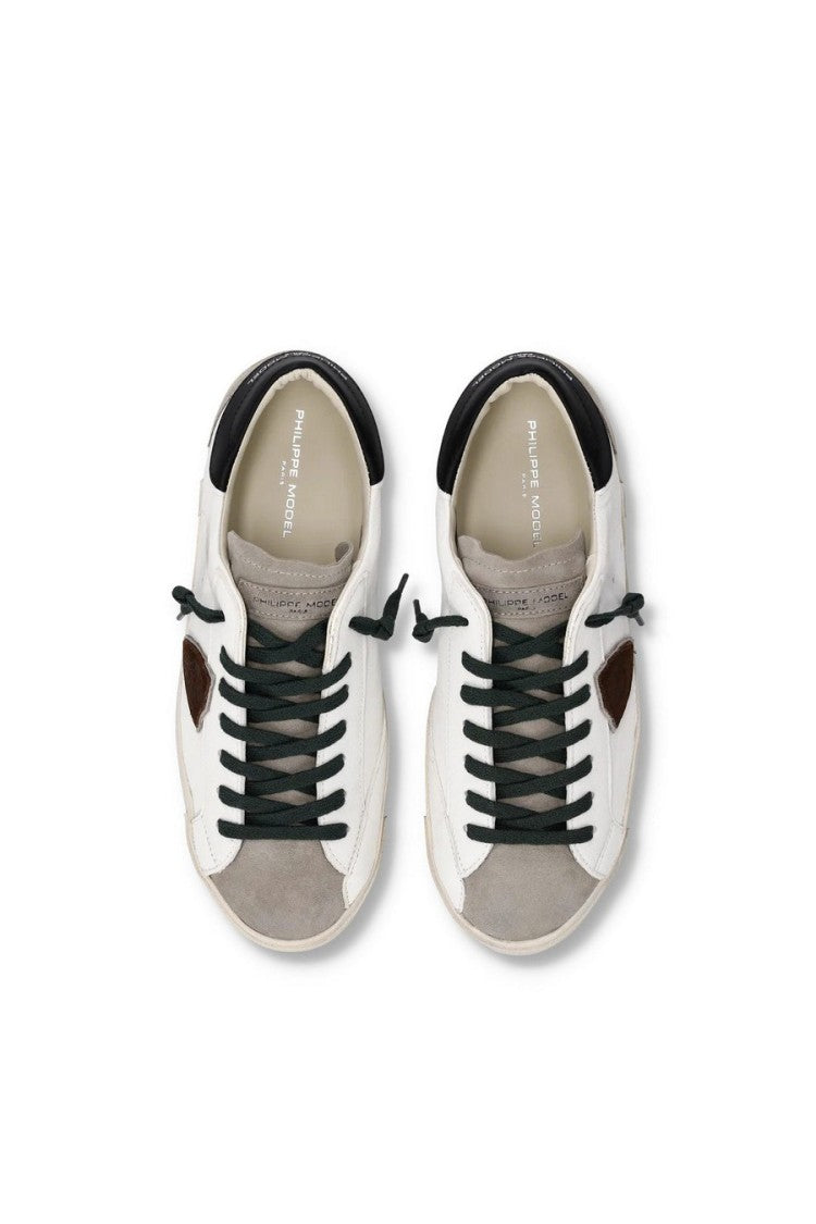 Philippe Model White Low-Top Leather Sneakers