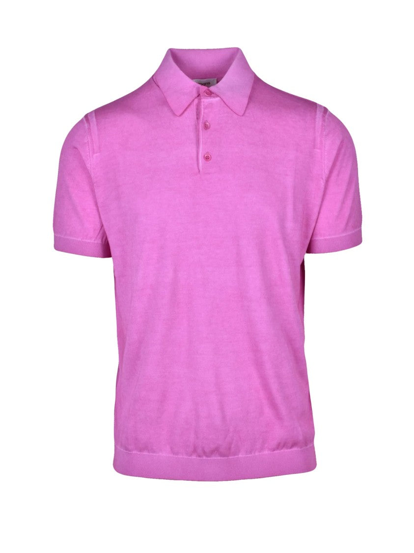 Kangra Fuchsia Three-Button Knit Polo Shirt