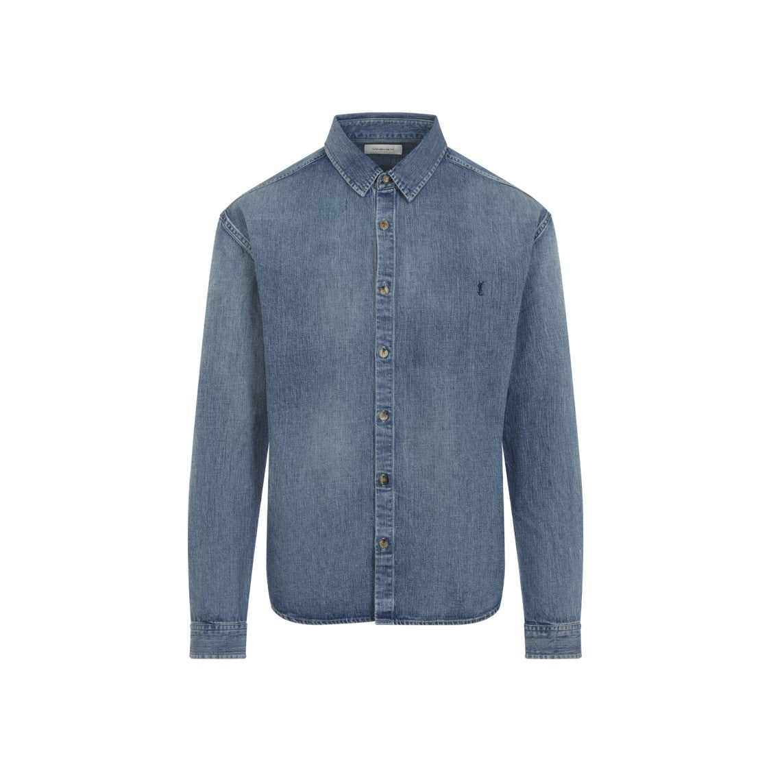 Saint Laurent Cassandre Blue Cotton Shirt