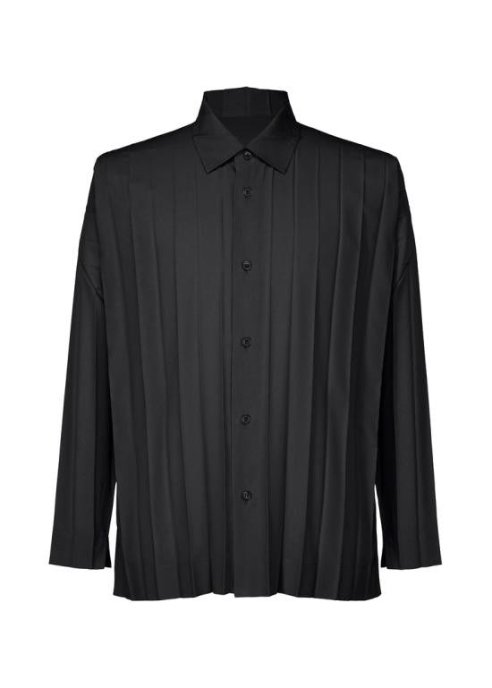 Homme Plissé Issey Miyake Pleated Long-Sleeve Shirt With Classic Collar And Boxy Fit