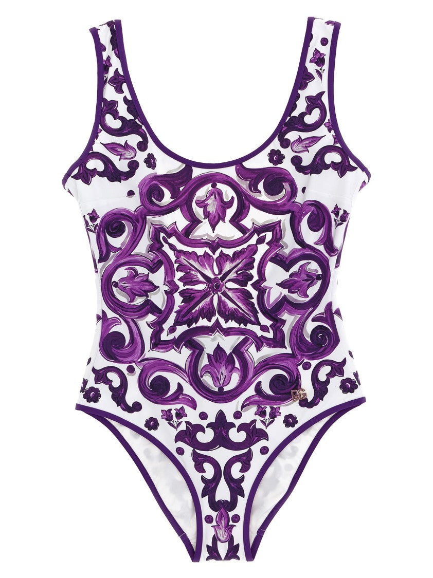 Dolce & Gabbana 'Maiolica' Print One-Piece Swimsuit