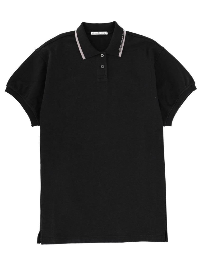 T By Alexander Wang Oversize Classic Collar Side Slits Dress