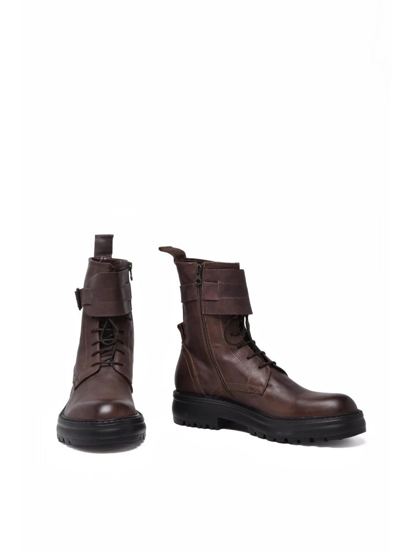 Giancarlo Desenzano Brown Leather Zip Ankle Boots