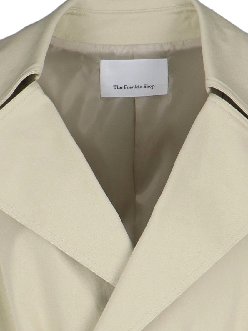 The Frankie Shop Oversized Short Trench Coat With Maxi Lapel