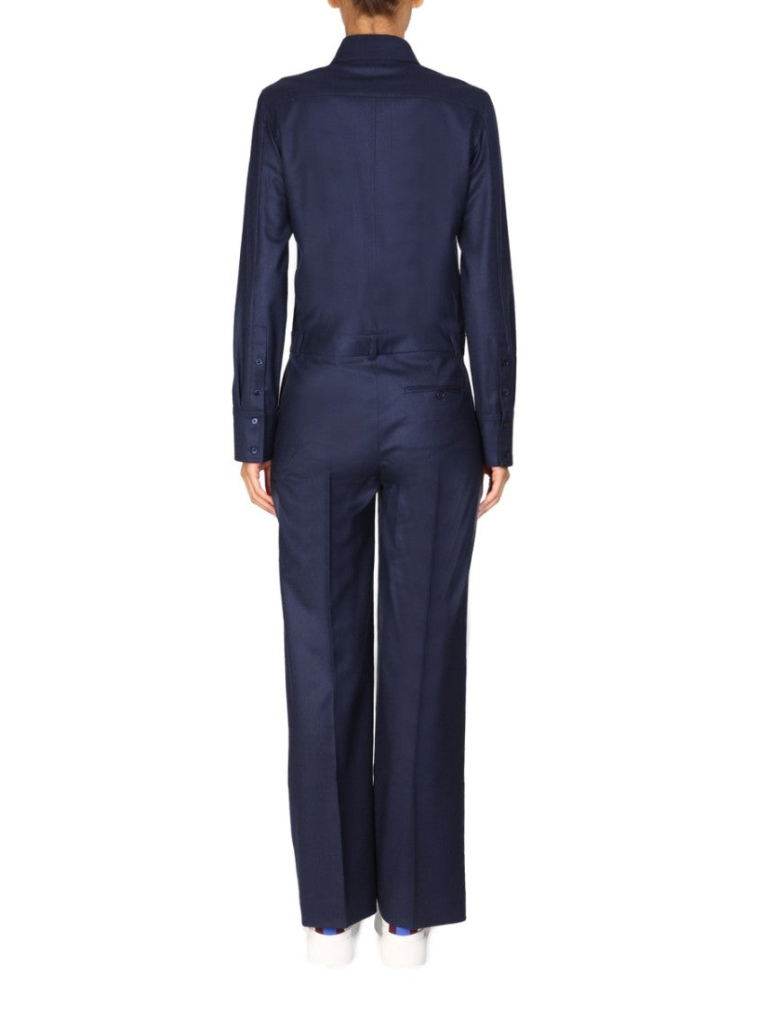 Stella Mccartney Tailored Blue Wool Jumpsuit
