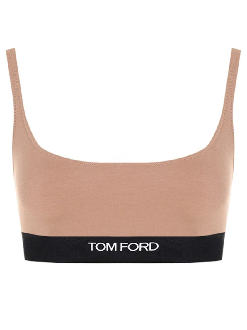 Tom Ford Minimalist Square Neck Bralette With Contrast Band