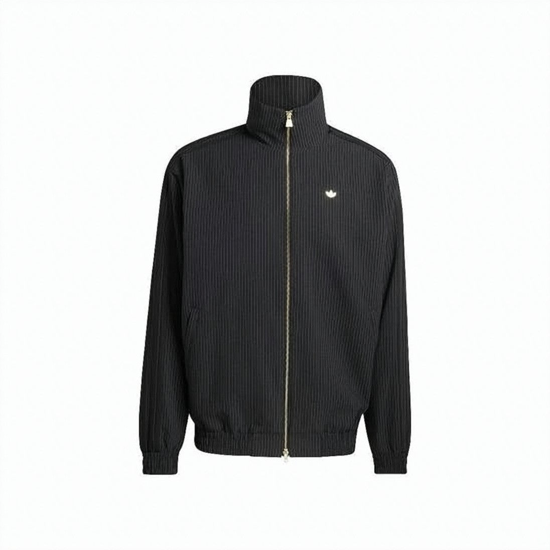Adidas Casual Jacket With High Collar And Pinstripe Pattern