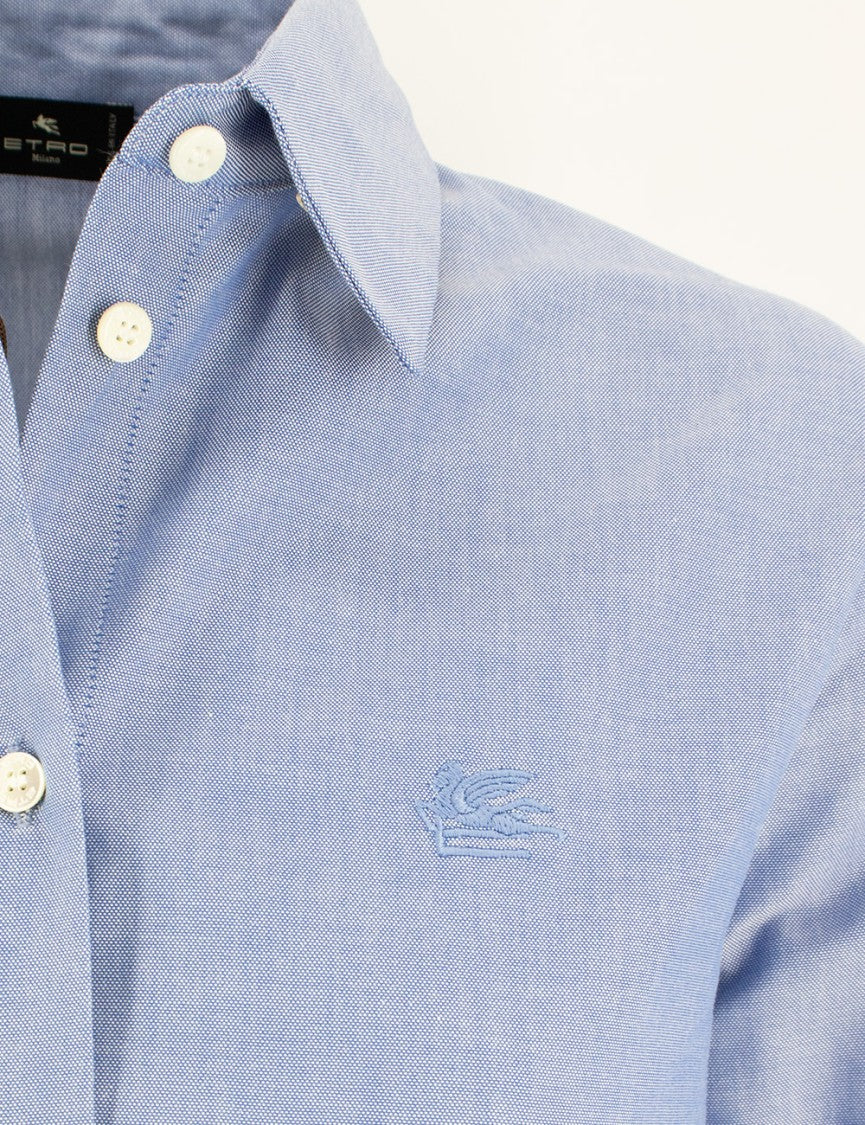 Etro Indigo Oxford Cotton Shirt