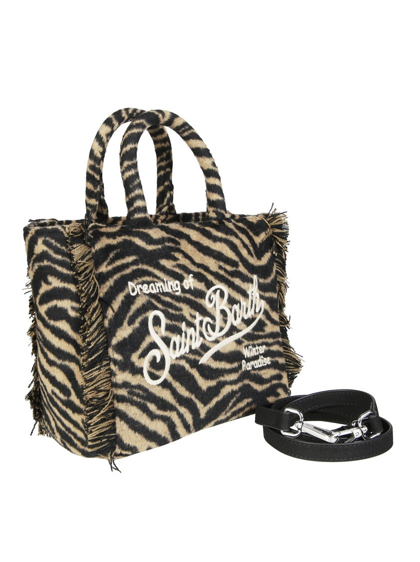 Mc2 Saint Barth Vanity Mini Felt Zebra Handbag