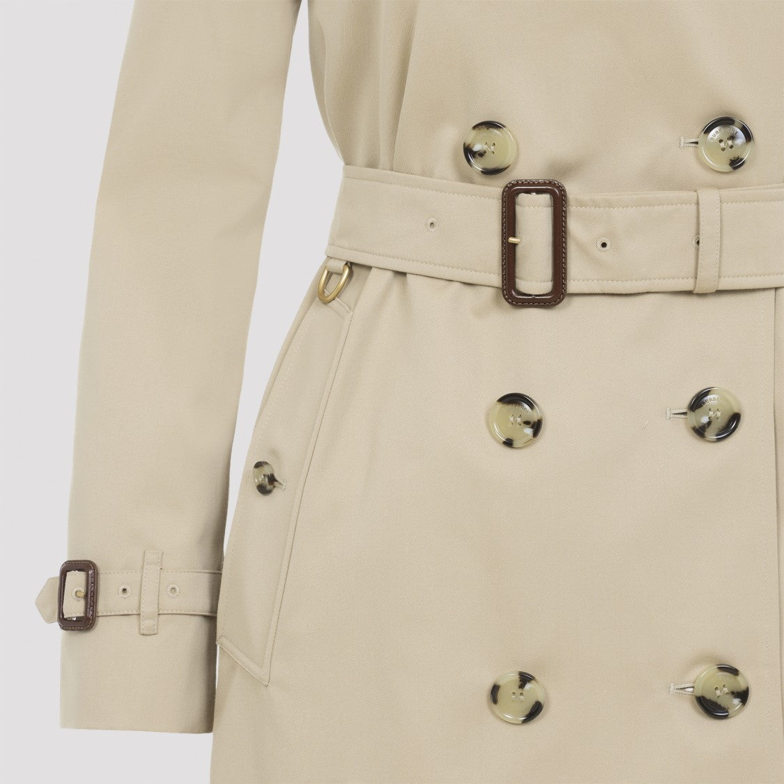 Burberry Double-Breasted Nude Trench Coat