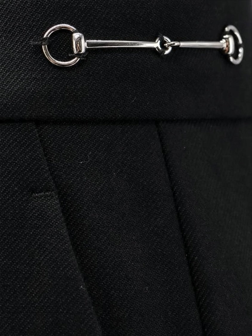 Gucci Tailored Black Straight Pants With Design