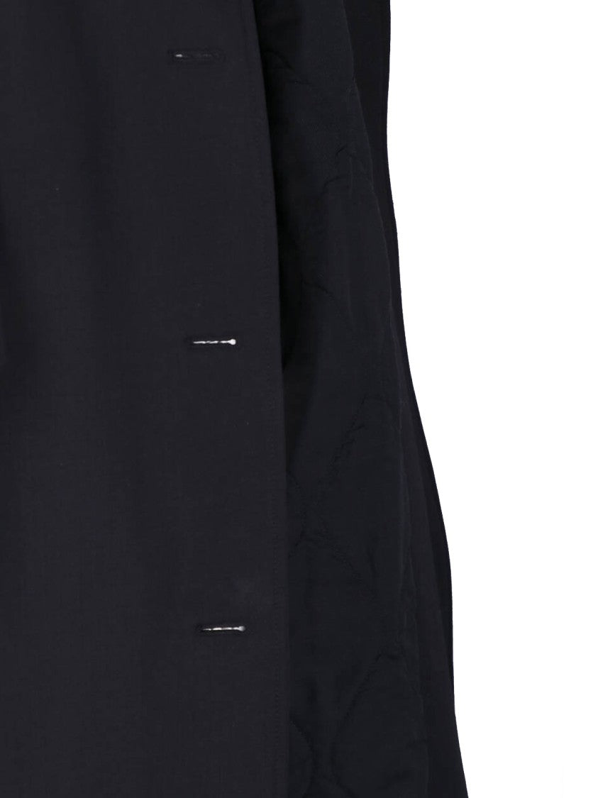 Our Legacy Black Tundra Shearling Collar Gabardine Coat