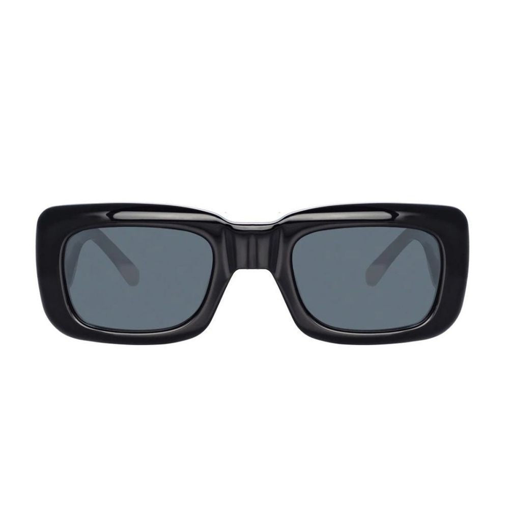 The Attico Marfa C1 Glossy Black Rectangular Sunglasses