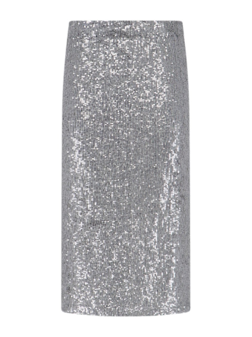 Parosh Straight Silhouette Grey Skirt