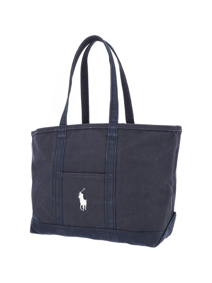 Polo Ralph Lauren Blue Canvas Big Pony Tote Bag