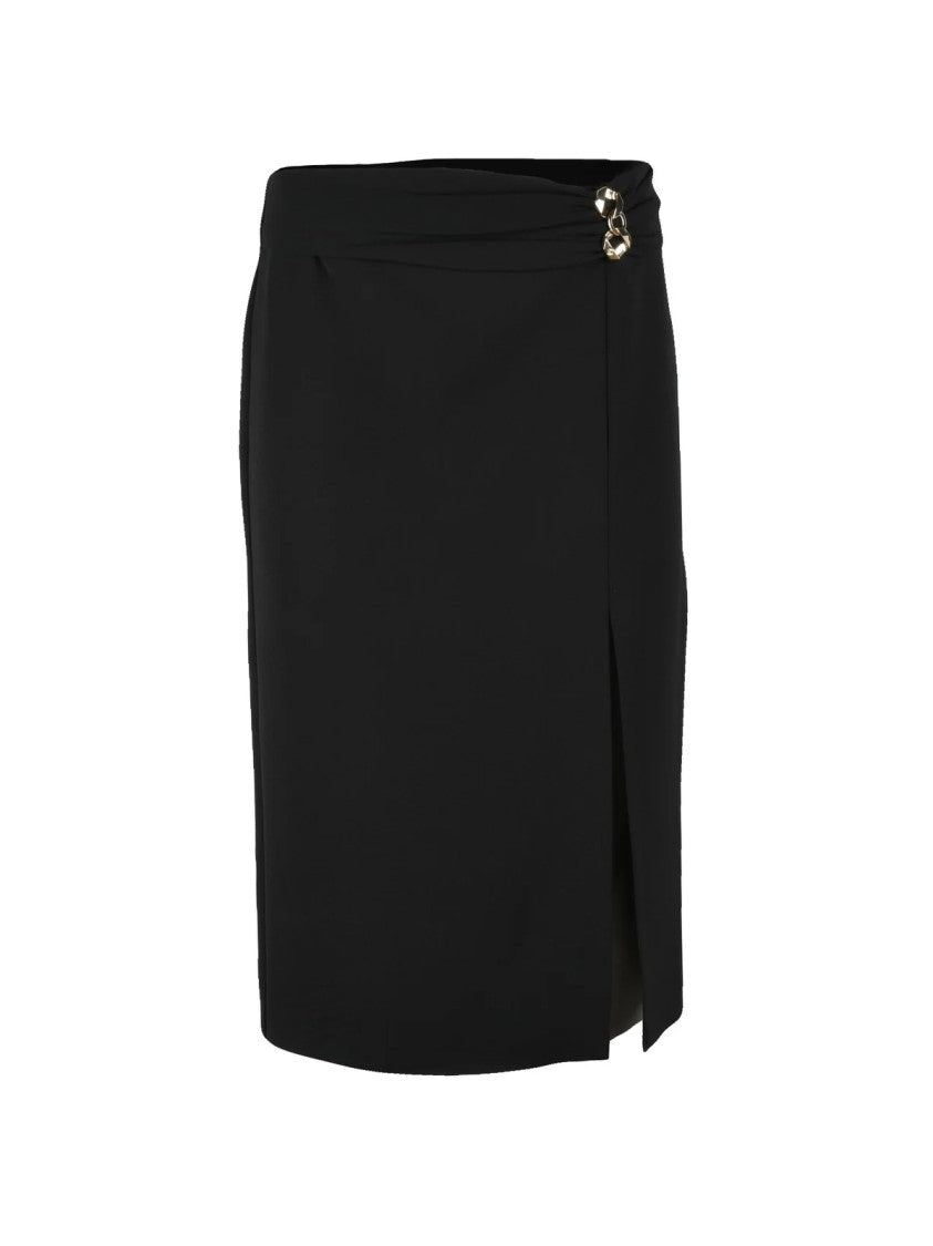 Simona Corsellini Black Midi Polyester Elastane Skirt
