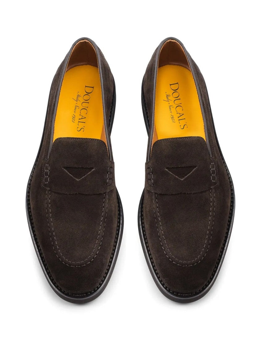 Doucal's Brown Suede Loafers With Timeless Elegance