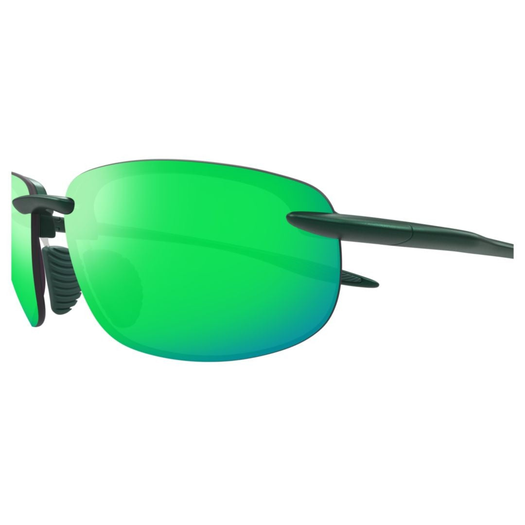 Maui Jim Hookipa Ultra Rimless Sunglasses With Vibrant Green Mirrored Lenses