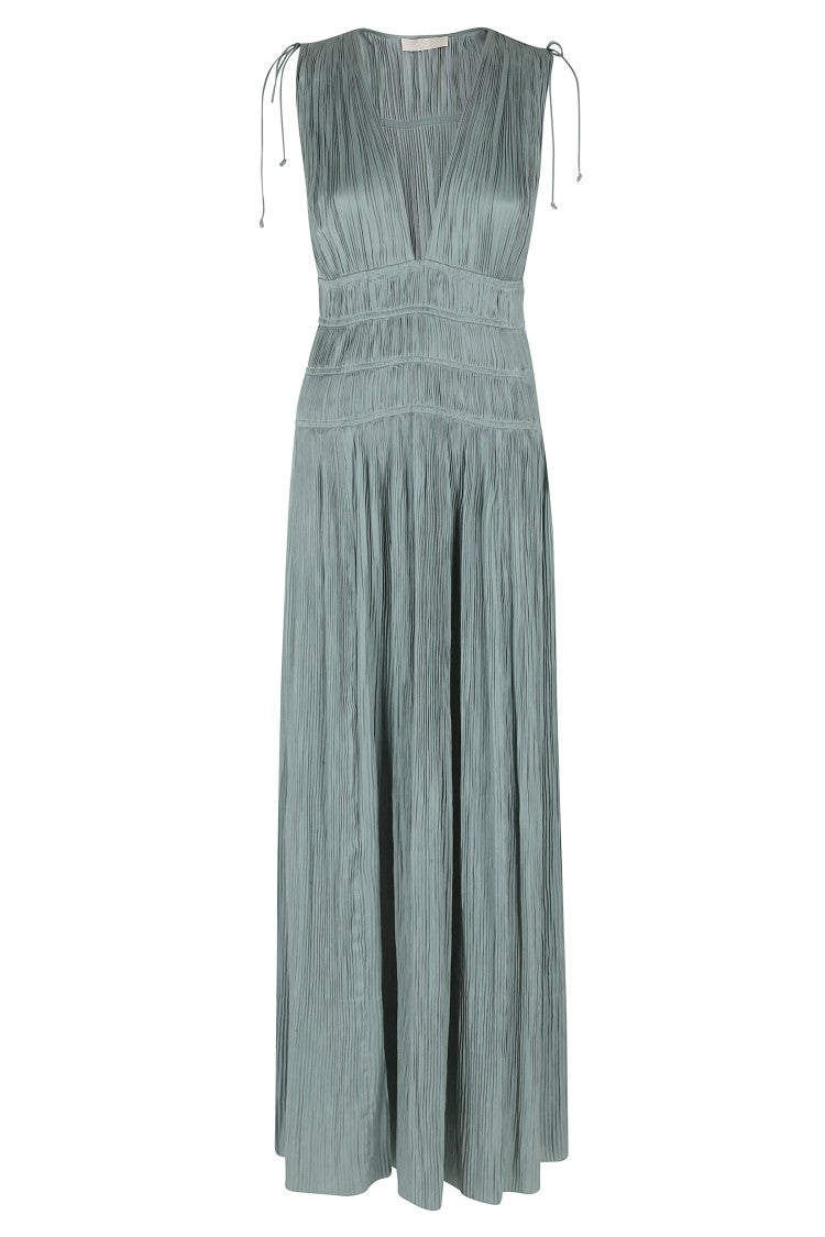 Ulla Johnson Light Blue Tasneem Deep V-Neck Polyester Evening Dress
