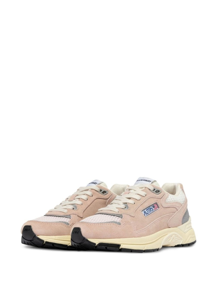 Autry Beige Suede Upper Mesh Sneakers